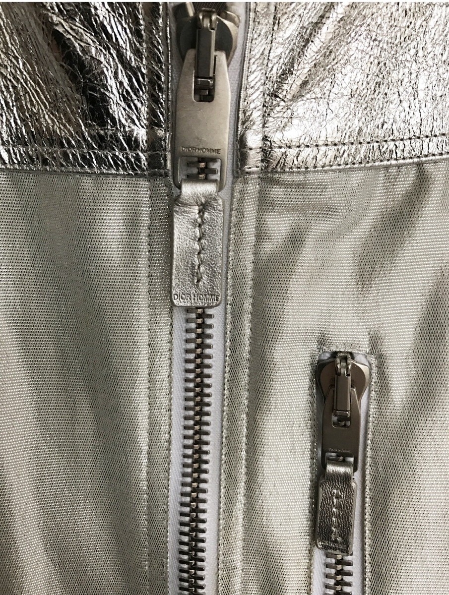 VERY RARE DIOR HOMME By Hedi Slimane Silver Bomber SS 2007 Ad Sample Runway EU48