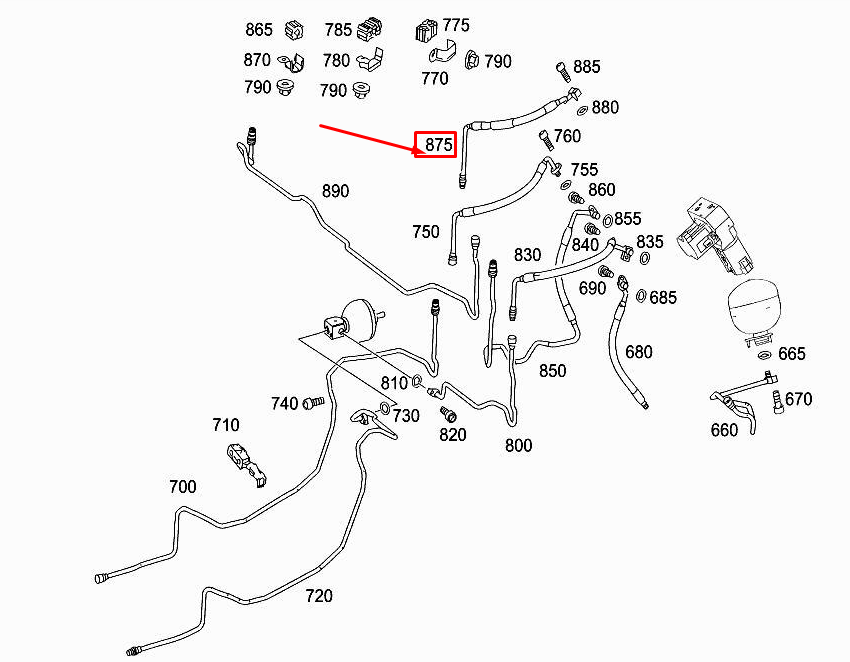 MERCEDES-BENZ S W222 High-Pressure Line A2223201054