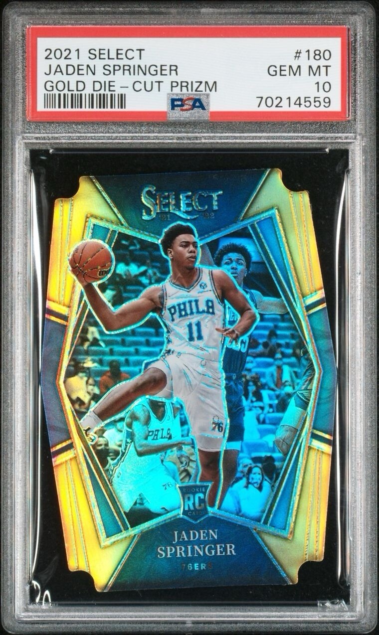 PSA 10 POP 1 Jaden Springer 2021 Select Rookie Gold 5/10 Die-Cut #180 RC