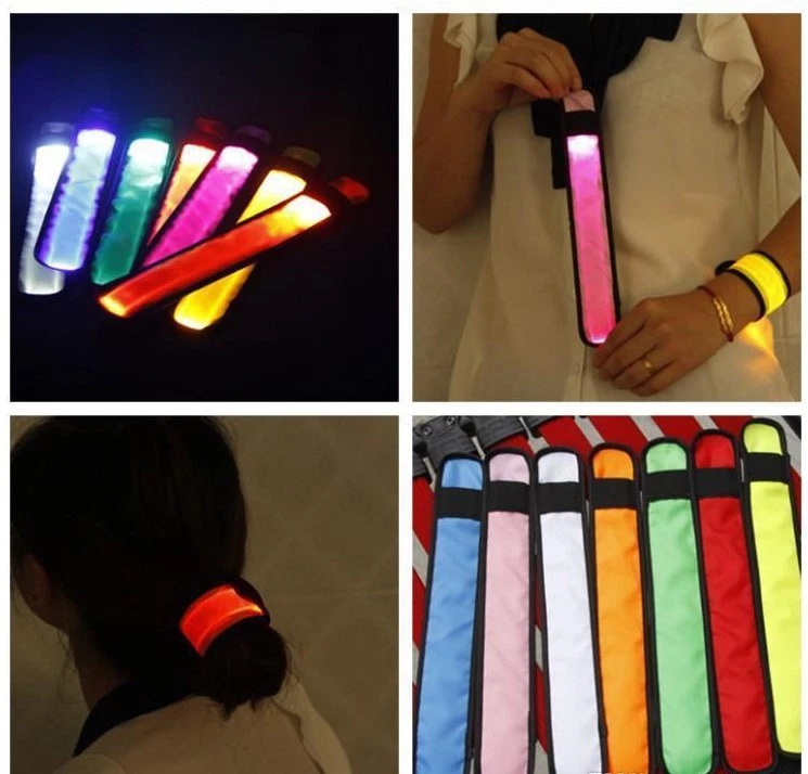 LED SLAP Bracelet Band Night Light Safety for Ankle Arm Running Walking Bike Jog - Image 4 of 4