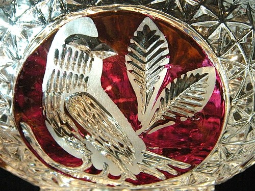Hofbauer Ruby Byrdes Lead Crystal 5" 3-Toed Footed Bowls, 2 are Available - Picture 5 of 9