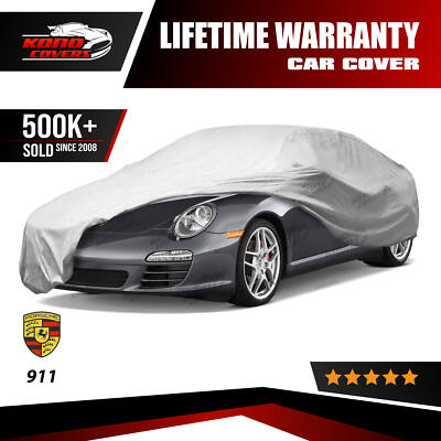 Deluxe Classic Porsche Cover In/Outdoor Water-Resistant Silver Cotton