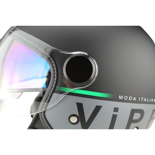 Jethelm Motorradhelm Rollerhelm Leder Fahrer Rennfahrer ECE2206 RSV19 Forza Schw - Bild 9 von 9
