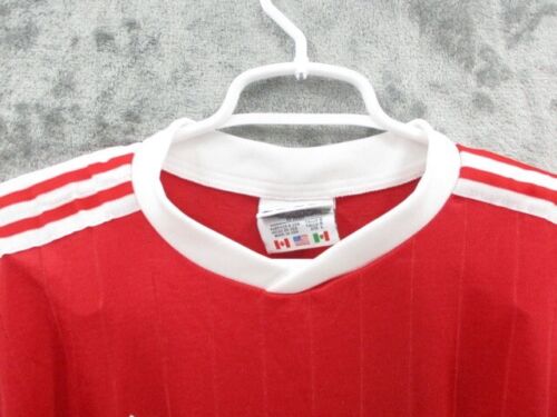 Adidas Vintage 80s Red Soccer Jersey #10 Large Red Made in USA FLAW - Picture 2 of 10