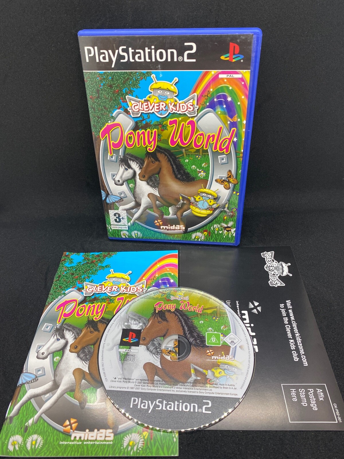 Pony World Clever Kids PLAYSTATION 2 PS2 comme Neuf Version Pal Chevaux Enfants