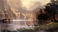 SIERRA NEVADA CALIFORNIA AMERICAN LANDSCAPE BY ALBERT BIERSTADT  REPRO 