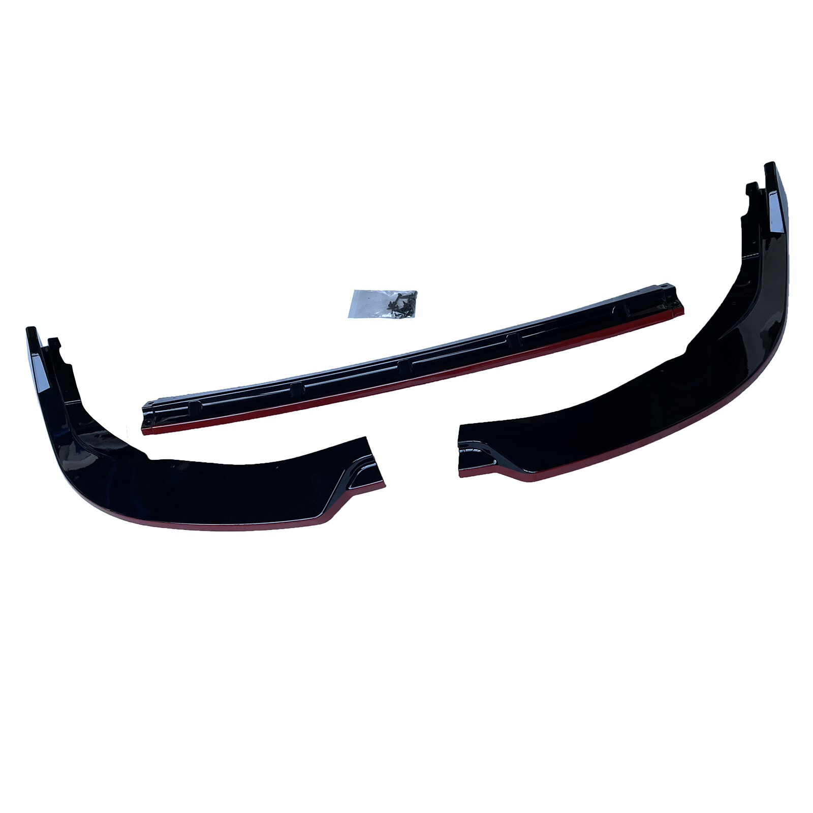 Front Bumper Lip Spoiler for 21-24 Toyota Camry SE XSE Glossy Black w/Red Line