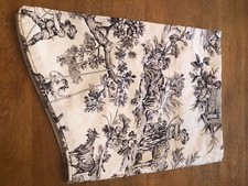Country Curtains Black and Ivory Toile Lined Austrian Valance Good Condition