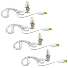 Accessory Cord with One Led Light Bulb Blow Mold Light C7 Lamp Set of 4 6Ft
