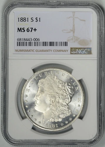 1881-S  NGC  MS67+  Morgan Dollar  ~~  MS67+ SUPERB GEM   ~~  #6818443-006
