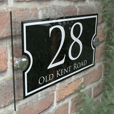 K SMART SIGN Modern House Signs Plaques Door Numbers 1 - 999 Personalised Name Plate