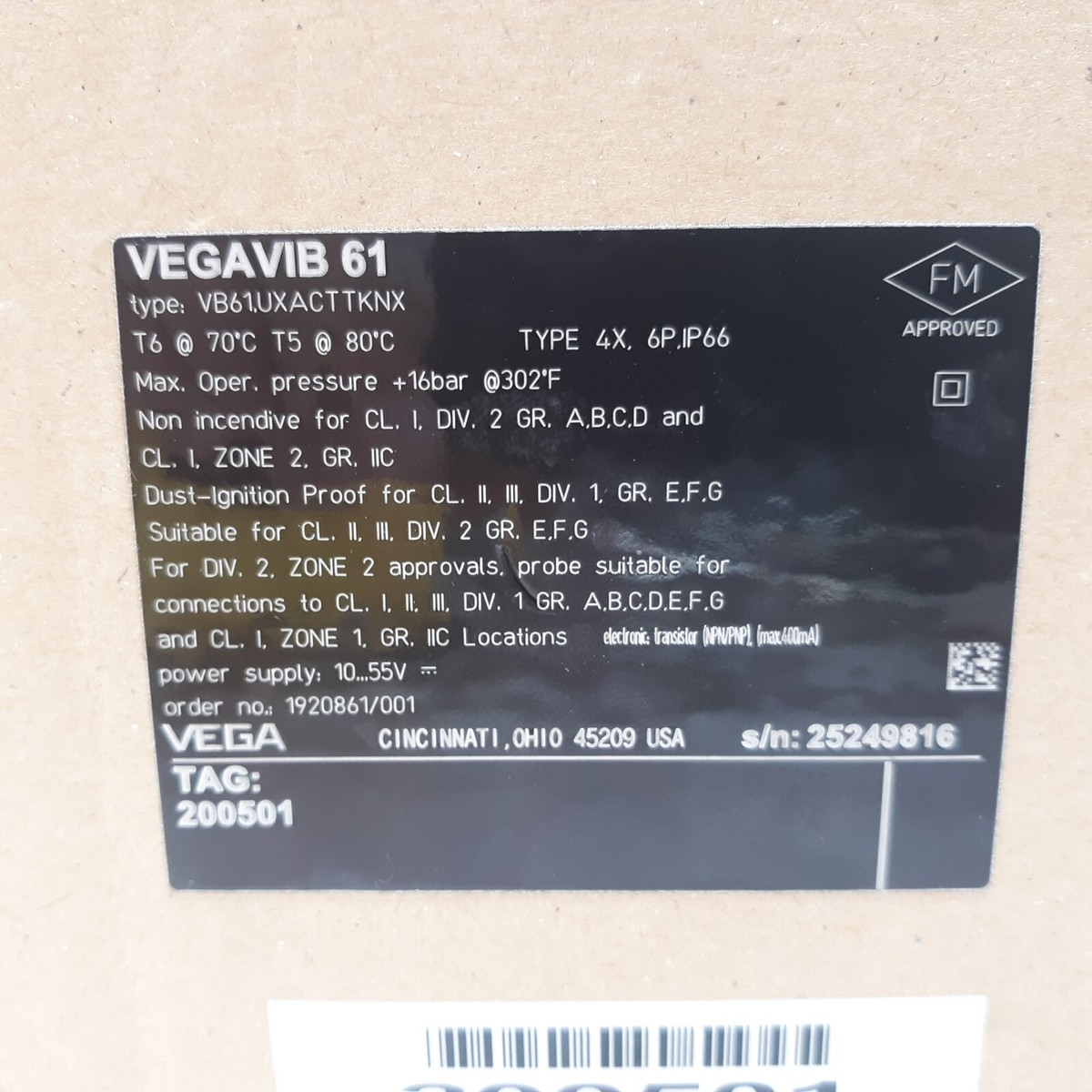 VEGA VEGAVIB-61 VB61.UXACTTKNX Vibrating Level Switch | eBay