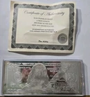 2014 The Washington Mint $100 Dollar Silver Note 4 oz .999 Fine Silver W/COA