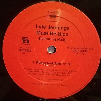 Lyfe Jennings - Must Be Nice (Remix), 12'', (Vinyl)