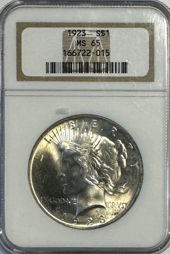1923 Peace Dollar, MS 65 NGC, NR