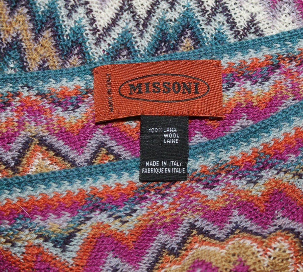 Missoni Orange Label O/S XS S M L Art Wool Pullover Poncho Ruana