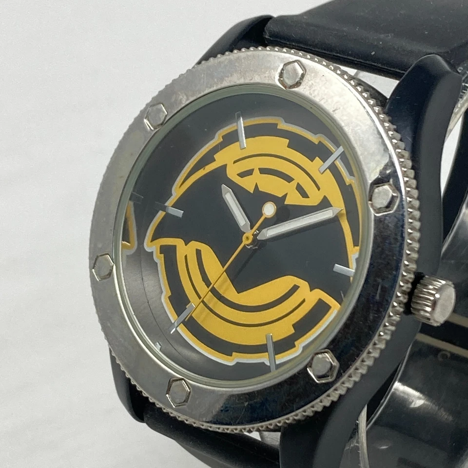 Reloj Batman Hombre 43mm Negro Amarillo Accutime DC Comics Silicona Batería Nueva 9.25" Foto 2 de 4