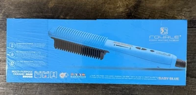 Royale Muti-Purpose Luxury Ceramic Brush Genius Heating Element Baby Blue, Royale Luxury Ceramic Hair Straightener Brush Genius Heating  main image 2