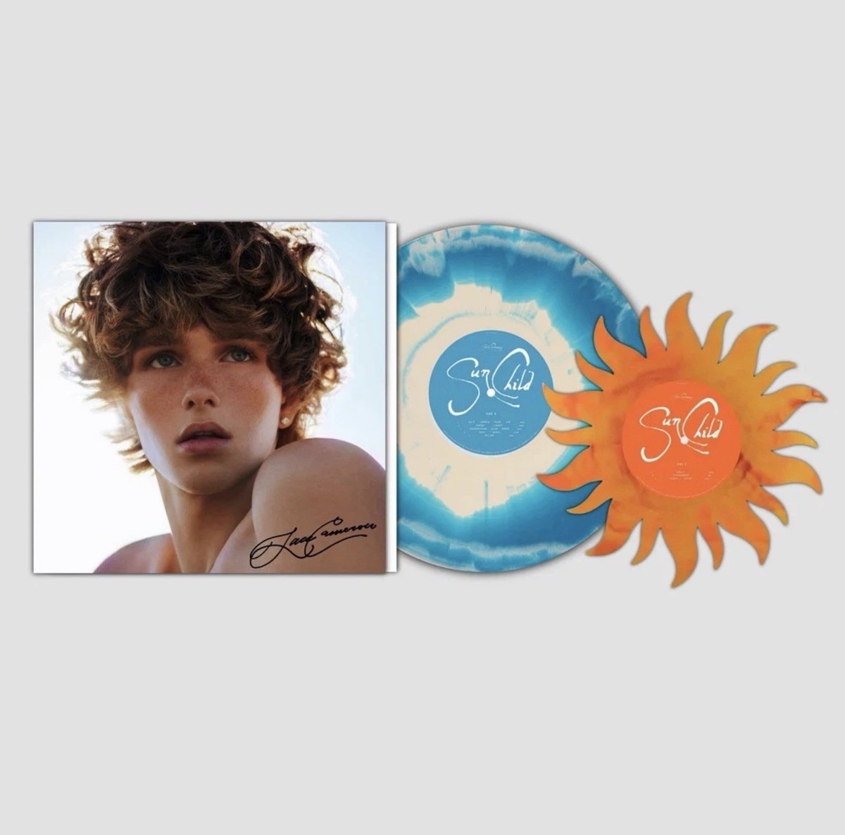 SIGNED Jace Cameron Sun Child Deluxe SUN SHAPED BLUE SMASH Vinyl