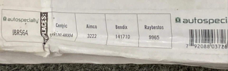 NUEVO AUTOSPECIALTY JBR564 ROTOR DE FRENO DELANTERO CHEVY GEO SUZUKI Foto 2 de 4