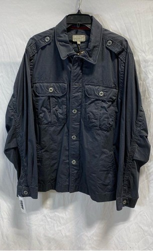 NWT Jeremiah Mens Black Cotton Long Sleeve Collared Shirt Jacket Size XL