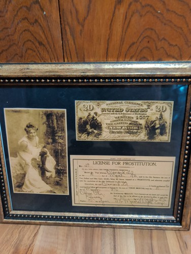 Prostitution License, Diamond Lil 1876. 16x14 Marshall W Earp frame print