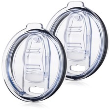 2 Pack Sliding Lids For 20 Oz Tumblers, Spill Proof, BPA Free, Clear