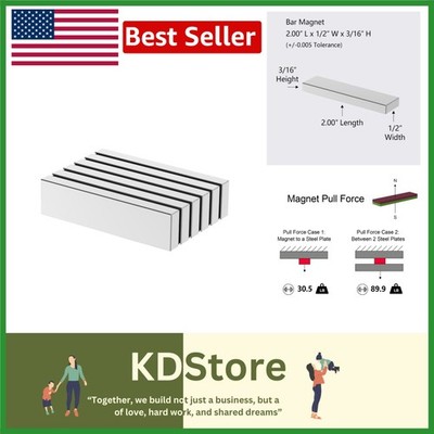 Super Strong N52 Magnet Blocks - 6 Pack of Rust-Free Magnets! 2