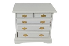 Dolls House DF1439 White Chest of 5 Drawers 1:12 for Dolls House