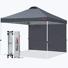 MASTERCANOPY Durable Ez Pop-up Gazebo Tent with 1 Sidewall (3x3M,Dark Grey)