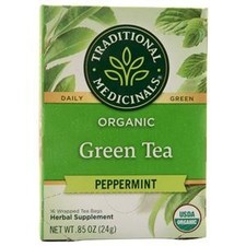 Traditional Medicinals Organic Green Tea Peppermint 16 pckts