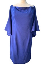 Calvin Klein Cobalt Blue Flutter Sleeve Shift Dress Size 12