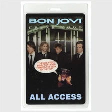 Bon Jovi All Access Concert Laminated Backstage Pass - 2000 Crush Tour
