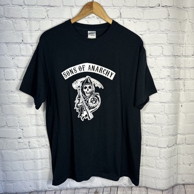 Sons Of Anarchy Tee Shirt Men s L Large  Black Gildan Skulls