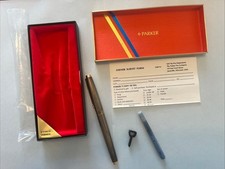 Penna stilografica Parker 75 Vermeil Cisele Sterling 14K M pennino strumento di regolazione NOS BOX