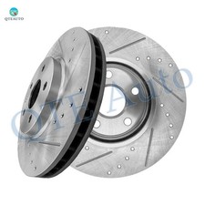 Front Drilled Slotted Brake Disc Rotors 316mm For 2008-2014 Cadillac CTS