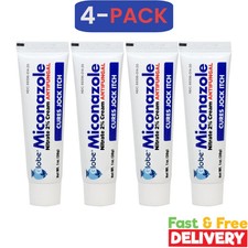 Globe 4 Pack Miconazole Nitrate 2 Antifungal Cream, Cures Most Athletes Foot.
