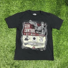 7.62 Design Gun Control I Hit What I Shoot Tee T-Shirt Mens Large L Hunting NRA