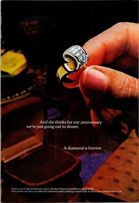 De Beers Consolidated Mines Diamond is forever Vintage Print Ad