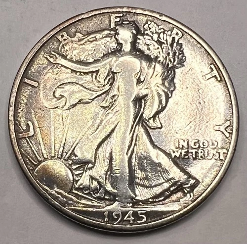 Uncirculated 1945-S San Francisco Mint Silver Walking Liberty Half