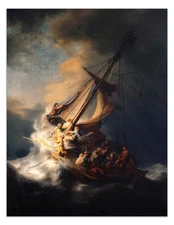 The Storm on the Sea of Galilee – Rembrandt Poster Print – Vintage Seascape Art