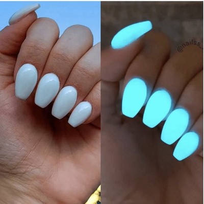 Revel Nail Dip Powder .50oz Illuminate Solid White Glows Neon Cobalt Blue