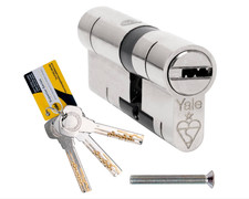 45/55 Chrome YALE Superior Euro Cylinder with 3 Keys