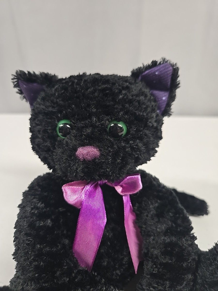 Dan Dee Black Cat Halloween Beanbag Plush Stuffed Animal Purple