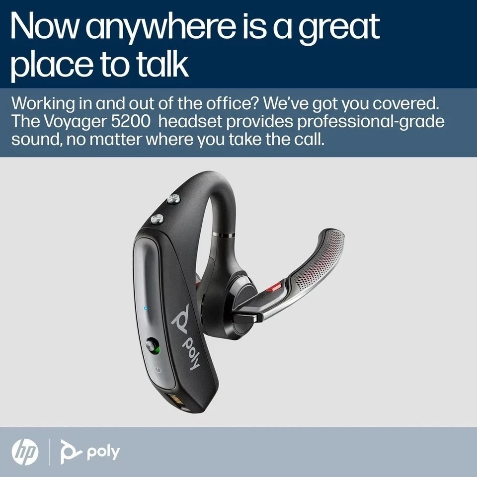 Voyager 5200 Wireless Headset (Plantronics) - Single-Ear Bluetooth Headset w/... - Image 3 of 4