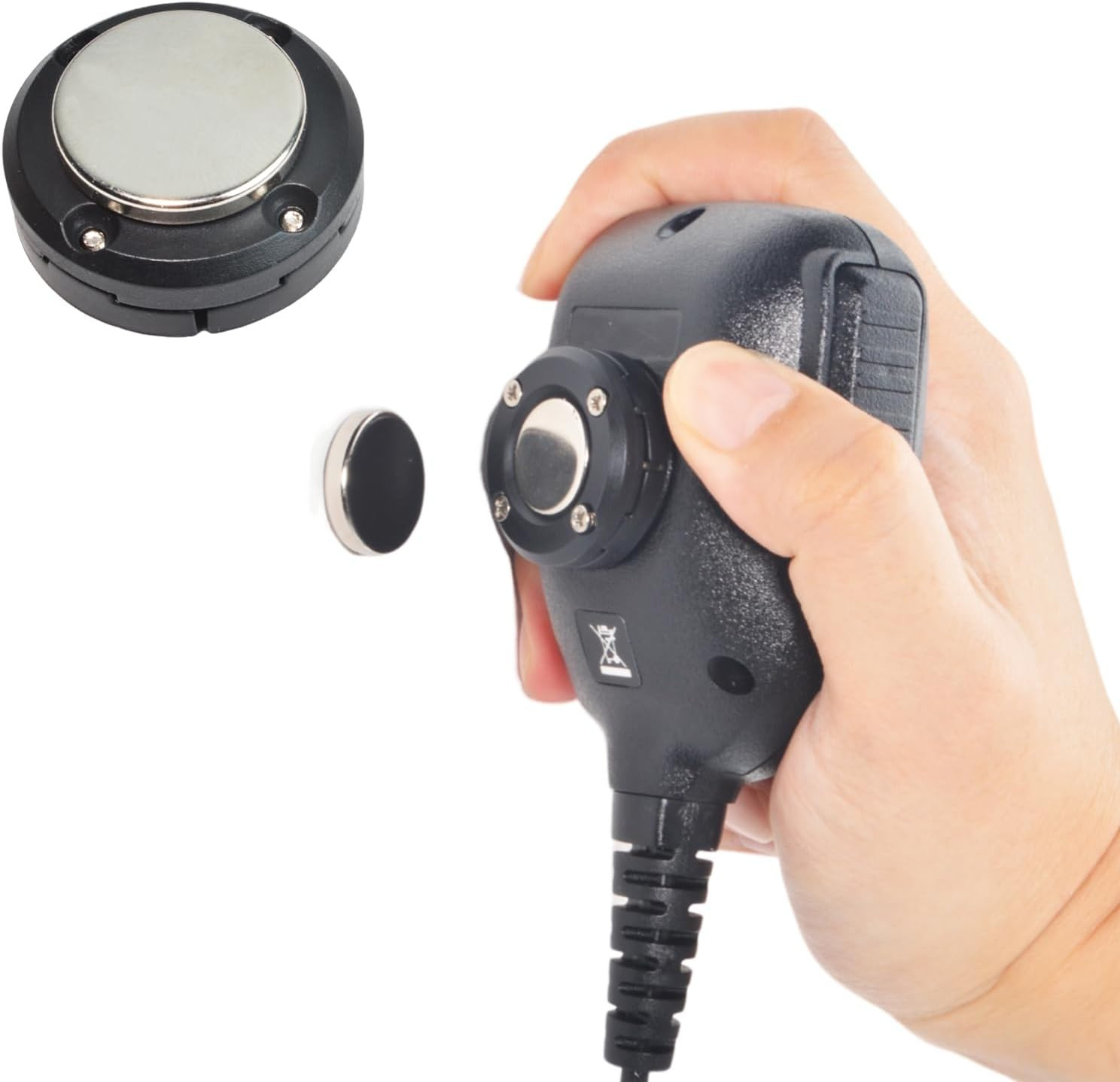 Magnetic Car Mount Holder for Mobile Radio Mic &ndash; Adhesive Clip for Kenwood, Moto