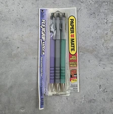 Vtg 1995 Paper Mate Flexgrip Ultra  Ballpoint Pens BLACK Ink Med Point 3pk NOS