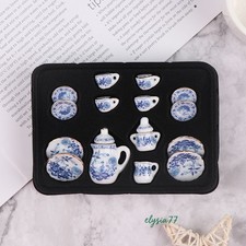 1:12 Accessories Scale Dollhouse Miniature Tableware Ceramic Tea Cups Plate Kit