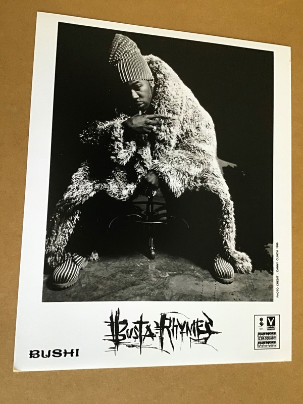 Original 1999 Busta Rhymes Promotional 8" by 10" B&W Photograph by Danny Clinch!