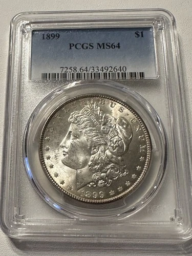 1899 Morgan Dollar PCGS MS64 MS 64 Scarce Better Date Bright and White